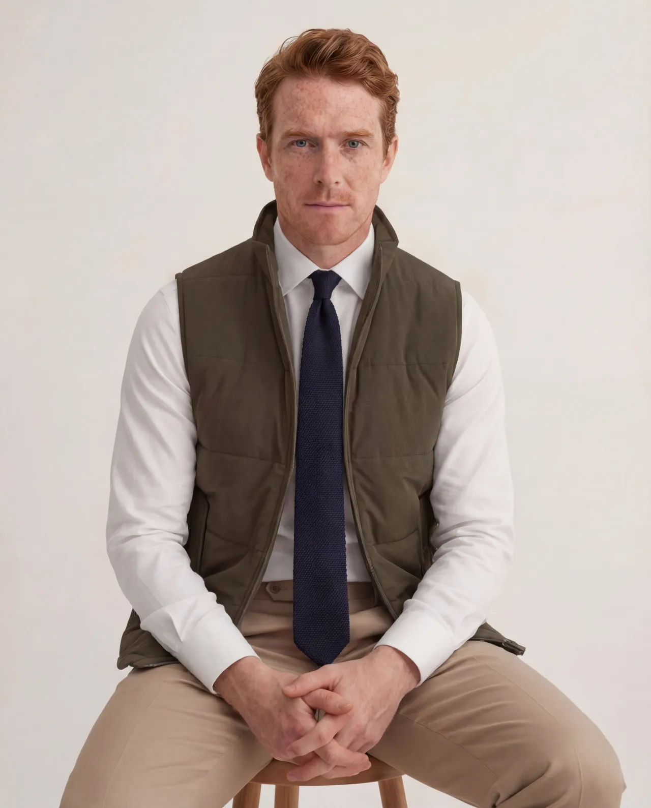 Olive Panelled Gilet