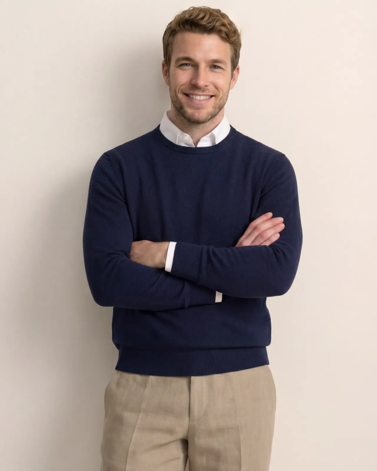 Navy Merino Crewneck