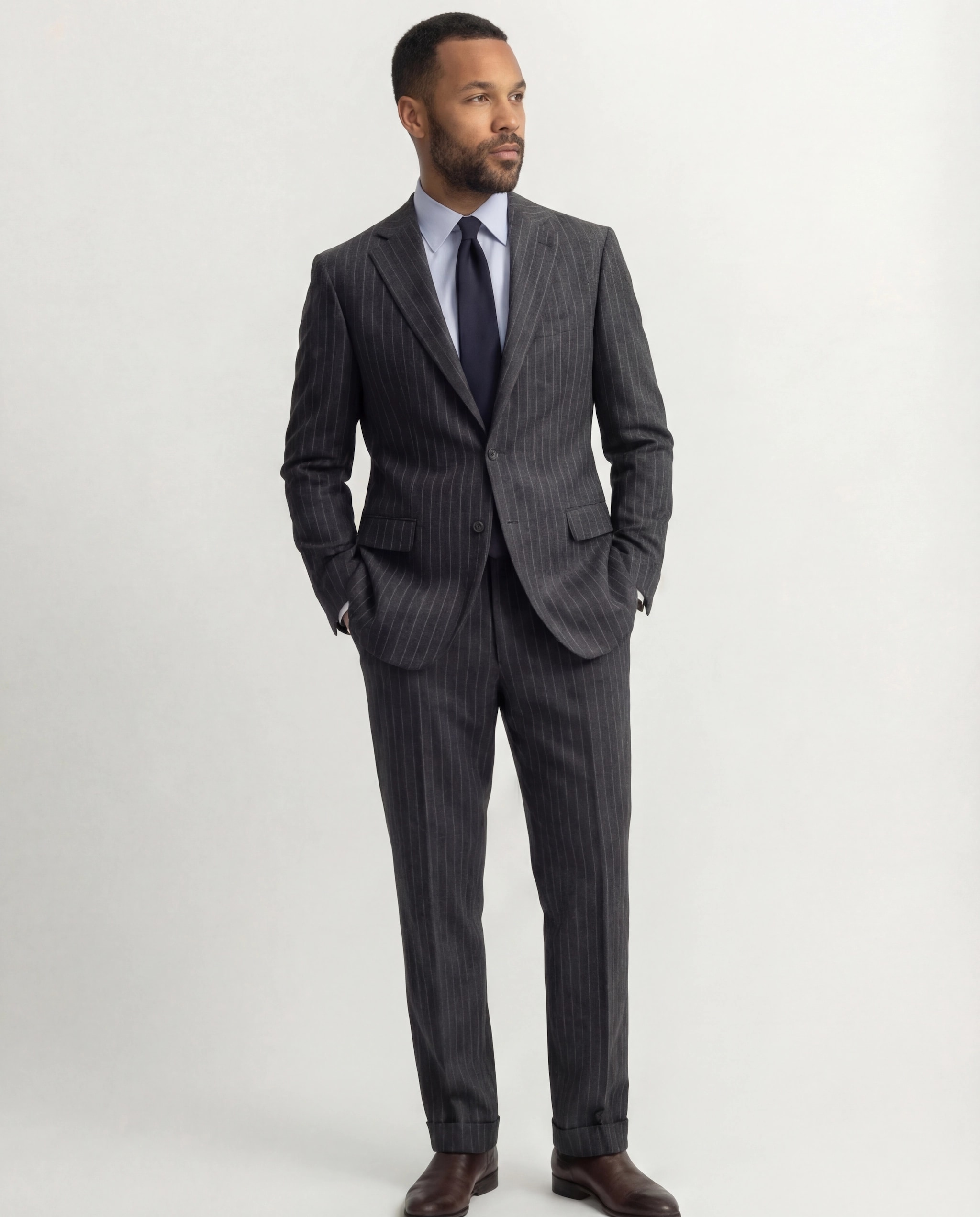 Charcoal Pinstripe 2-Piece Suit