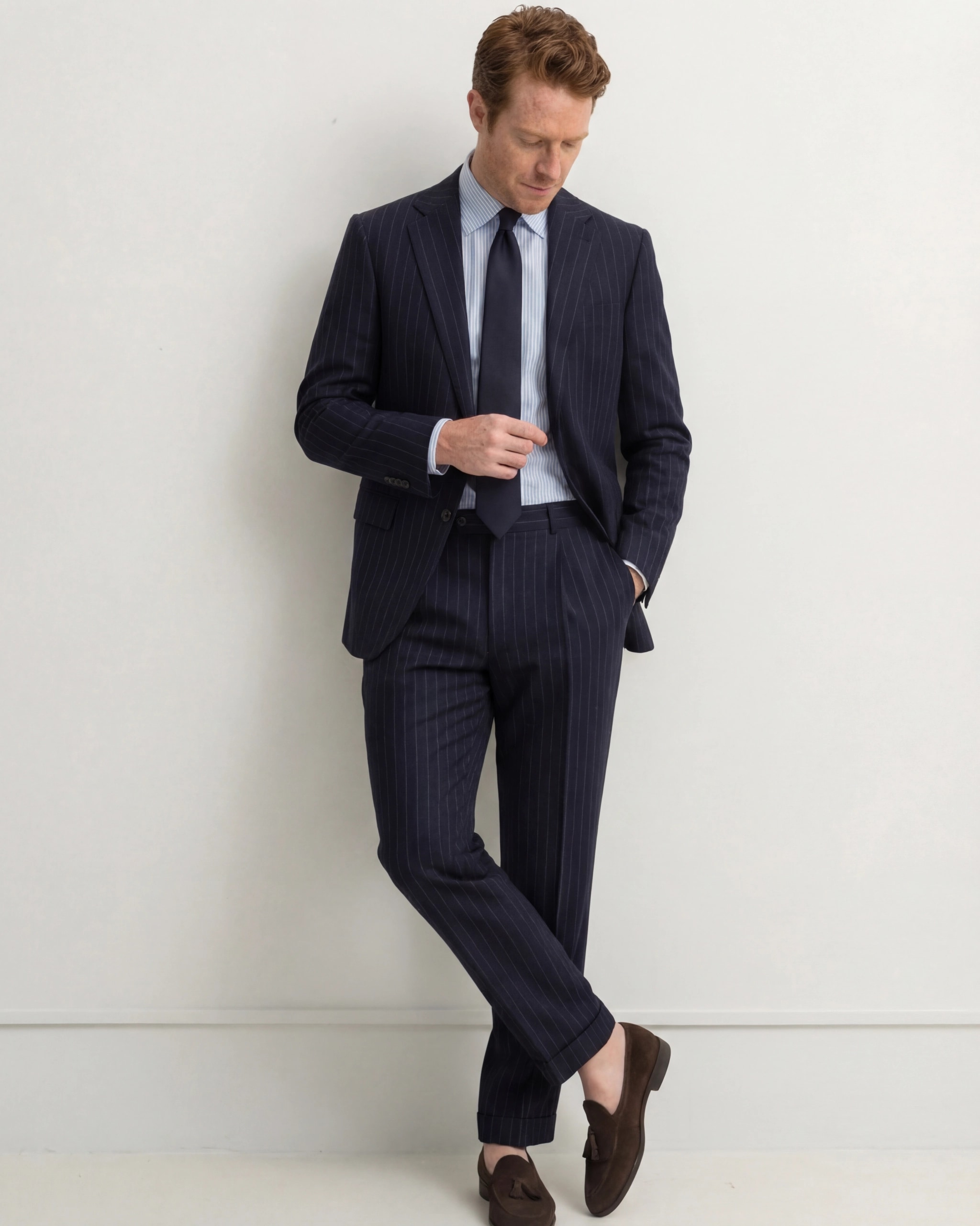 Navy Pinstripe 2-Piece Suit