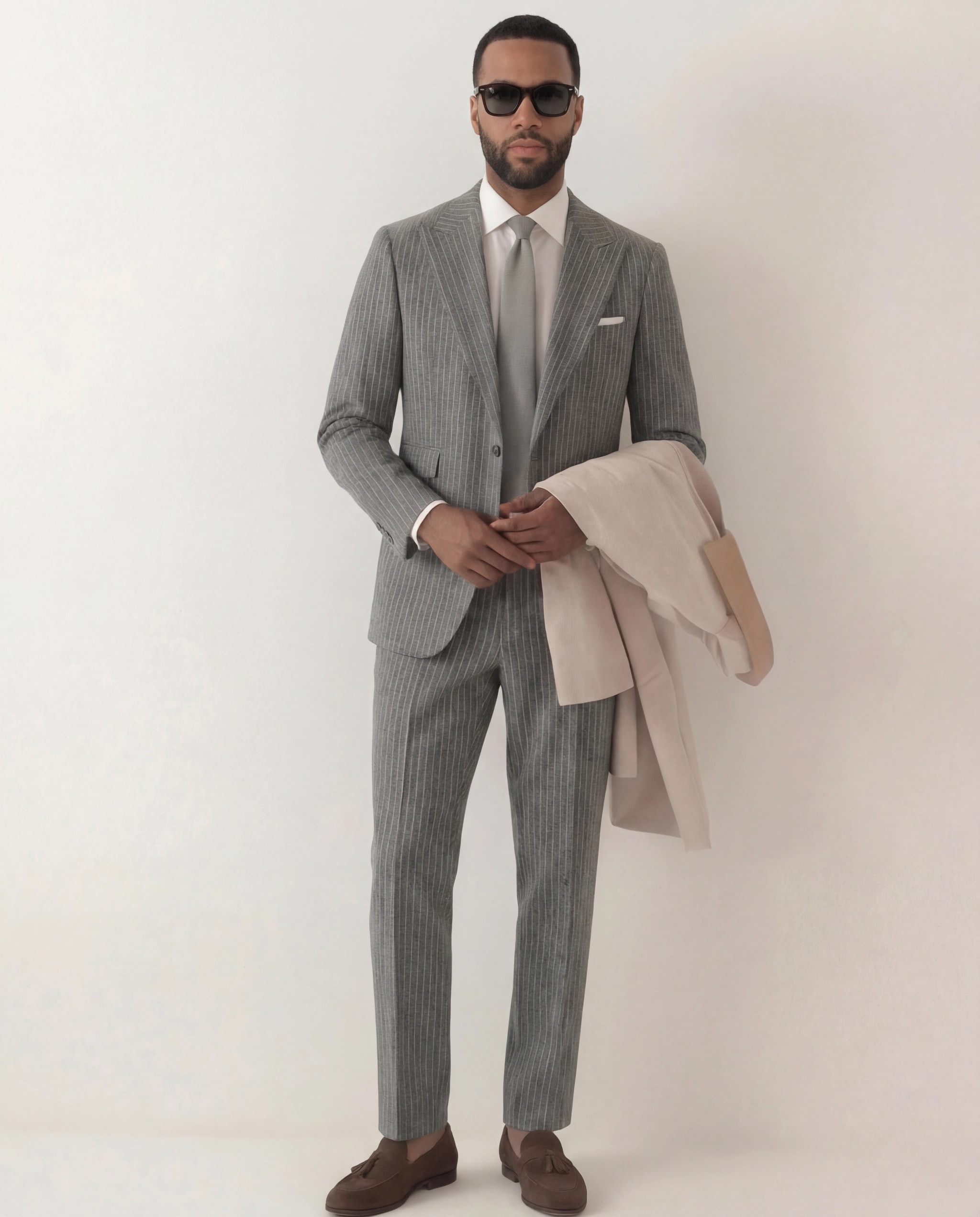 Grey Pinstripe 2-Piece Suit